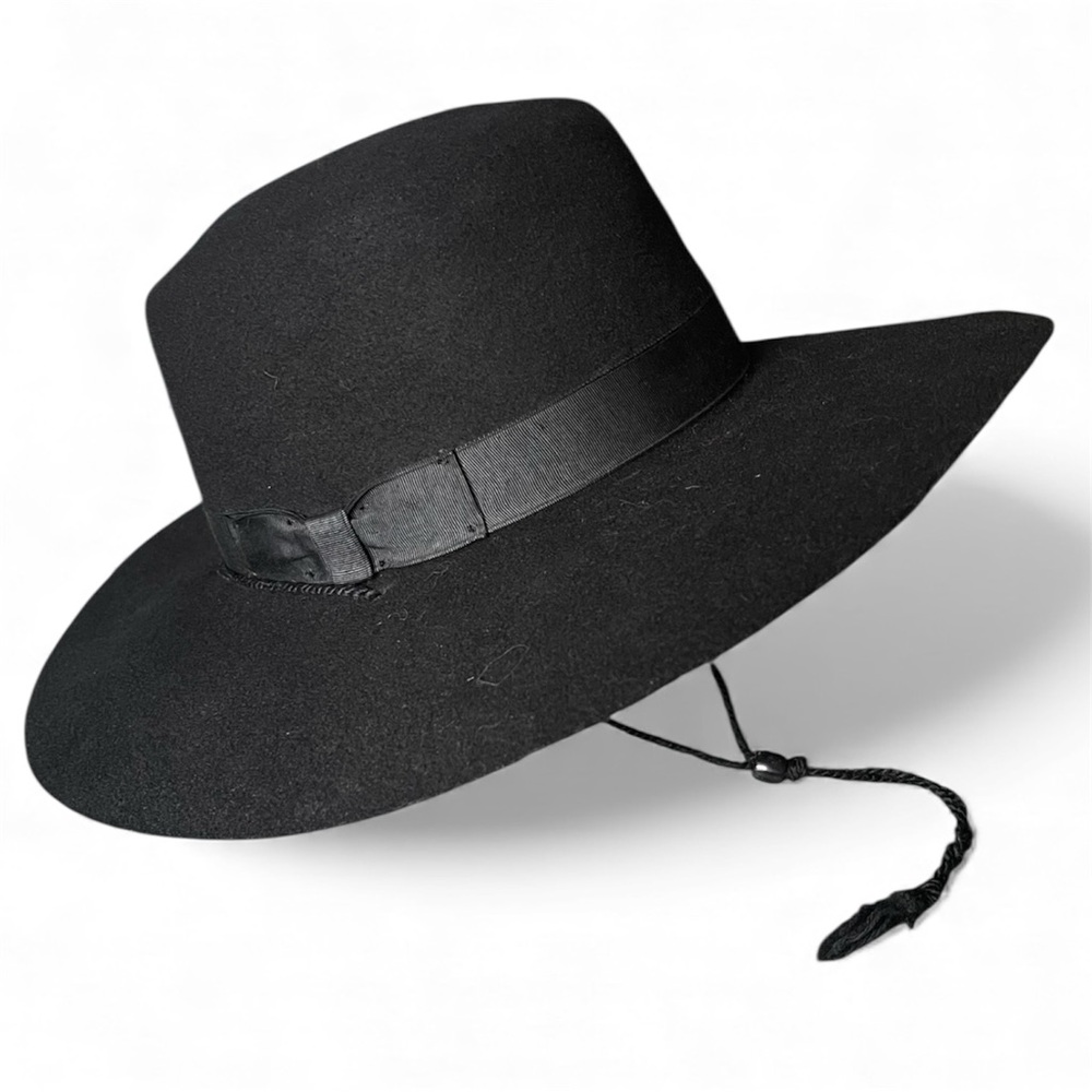 New York Hat Co. Black Wool Wide-Brim Hat